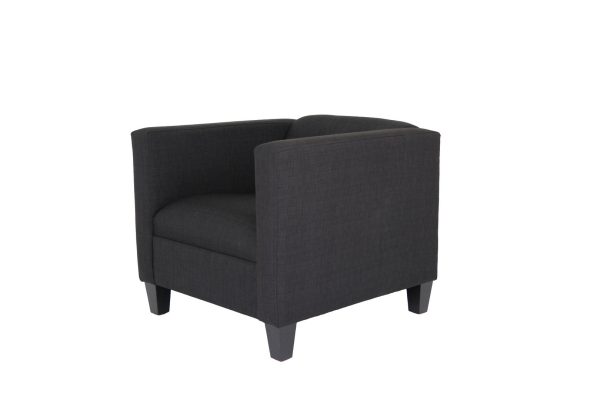 30" Dark Gray Upholstered Tufted Arm Chair - Image 2