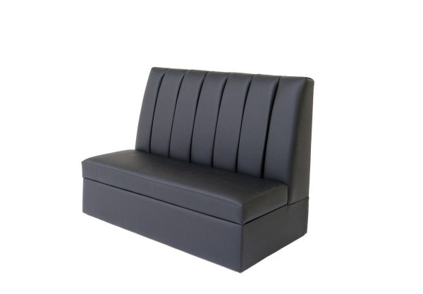 48" Black And Dark Brown Faux Leather Loveseat - Image 3