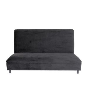 72" Black And Silver Velvet Loveseat