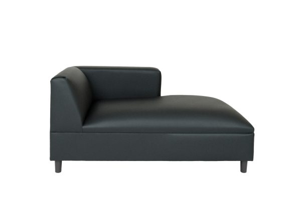 54" Black Faux Leather Lounge Chair - Image 3