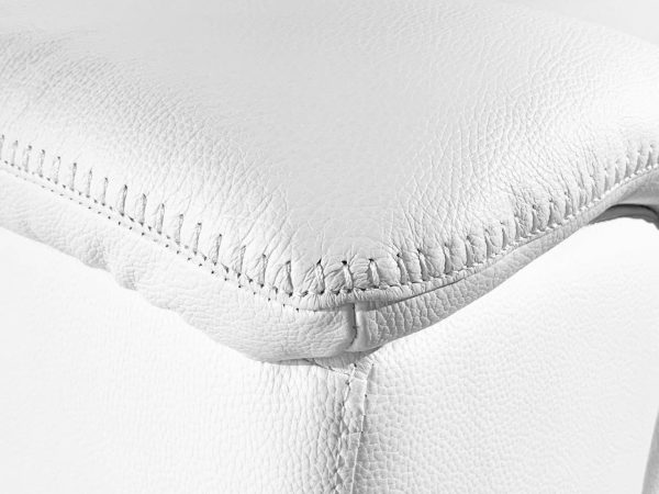 White Italian Leather Power Reclining L Shaped Five Piece Corner Sectional - Image 2