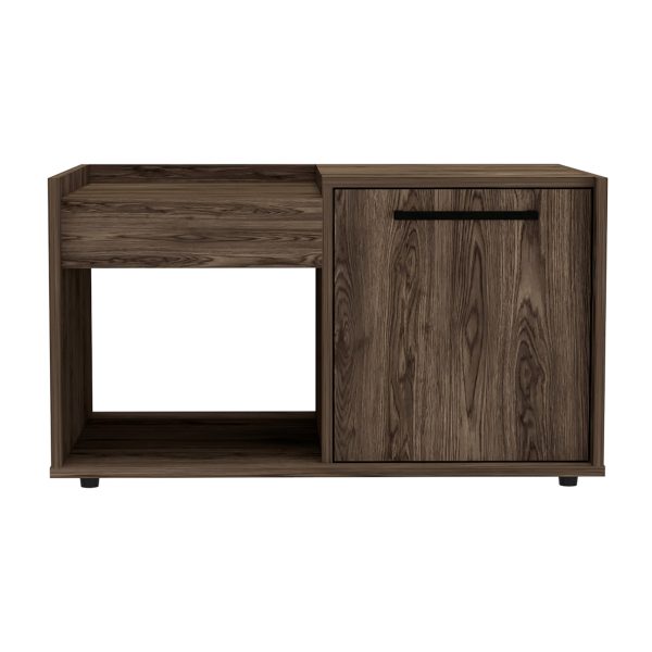 32" Brown Wood Coffee Table With Shelf - Image 2