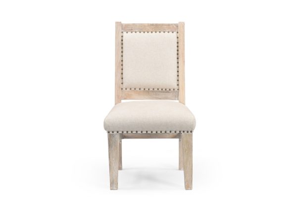 20" Beige And White Side Chair - Image 3