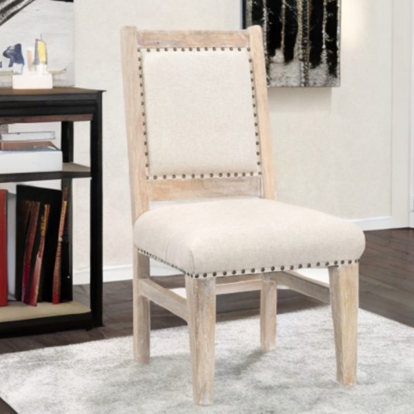 20" Beige And White Side Chair - Image 2