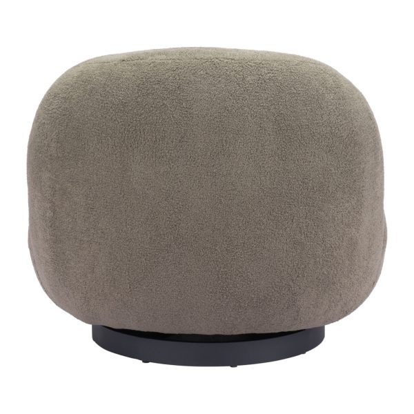30" Khaki Green And Black Sherpa Slipper Chair - Image 4