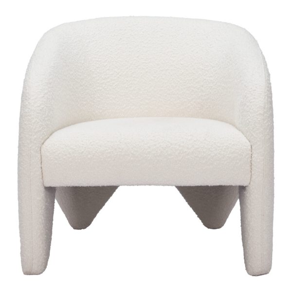 30" White Sherpa Arm Chair - Image 2