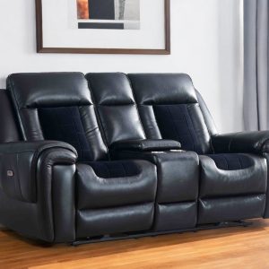 79" Black Power Reclining Loveseat With Storage