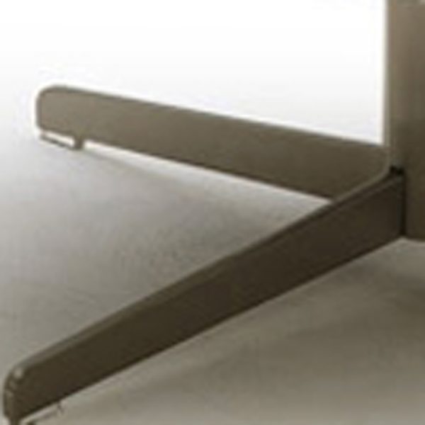 31" White And Brown Leather Arm Chair - Image 3