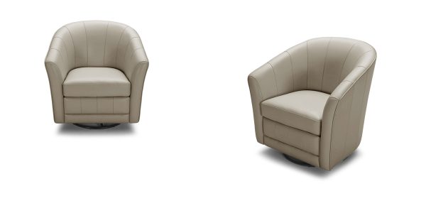 33" Gray And Black Leather Arm Chair - Image 2