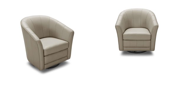 33" Gray And Black Leather Arm Chair - Image 3