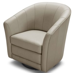33" Gray And Black Leather Arm Chair