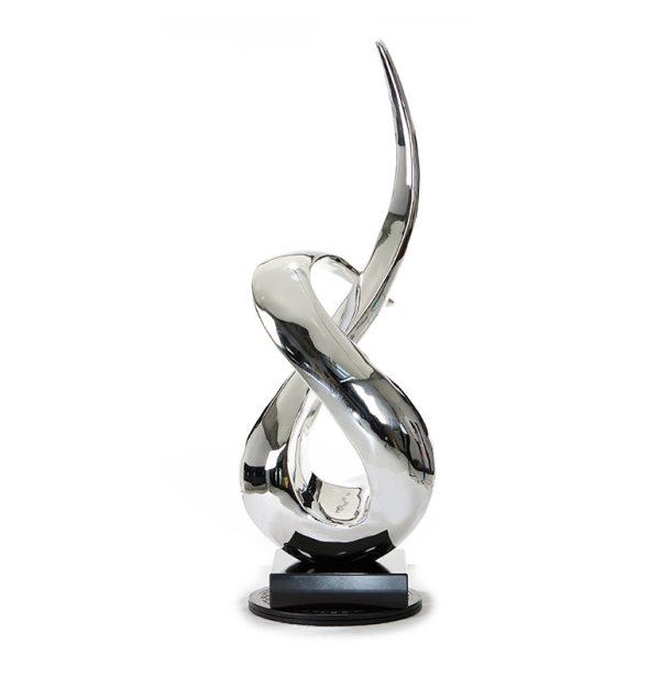 33" Silver Rotatory Sculpture - Image 2