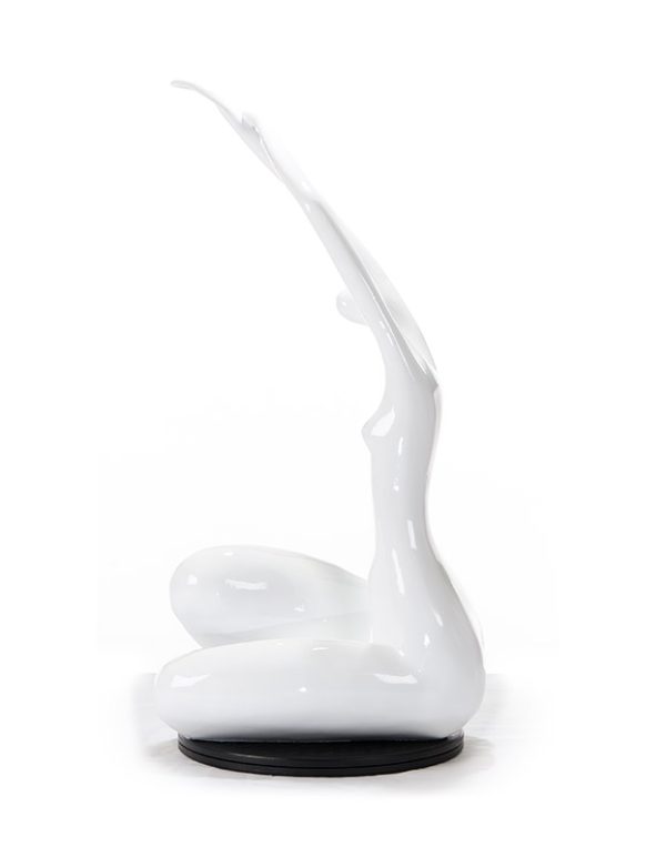 24" White Lass Sculpture - Image 2