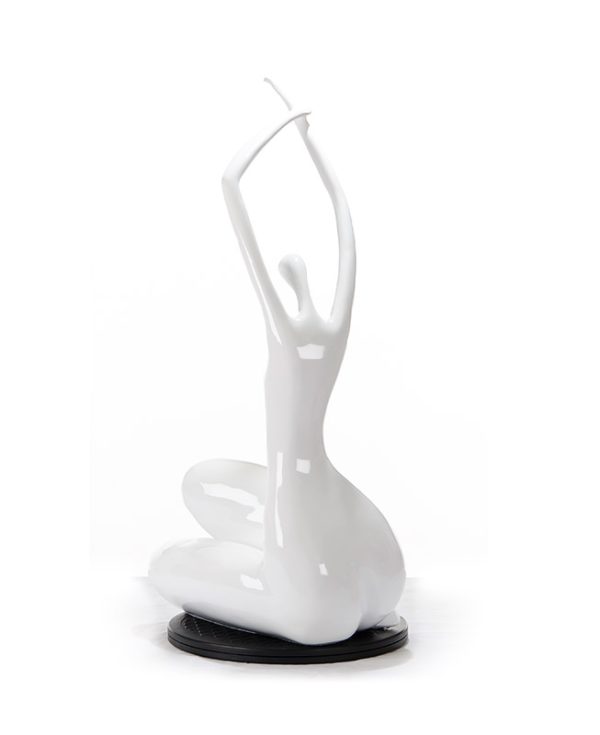 24" White Lass Sculpture - Image 3