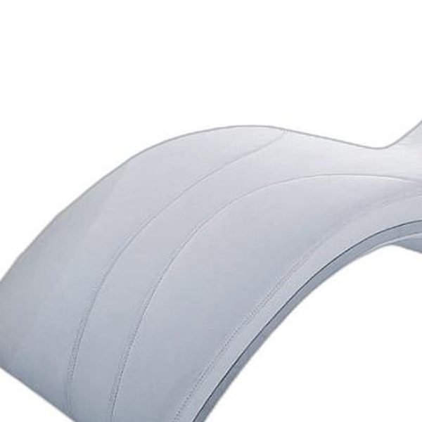 22" White Leather Lounge Chair - Image 2