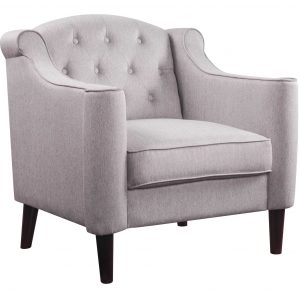33" Cream and Black Fabric Arm Chair