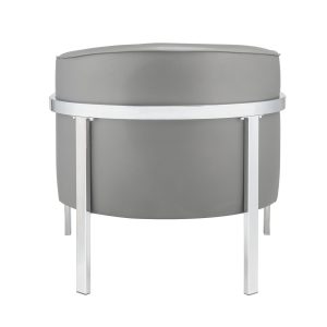 31" Gray and White Fabric Arm Chair