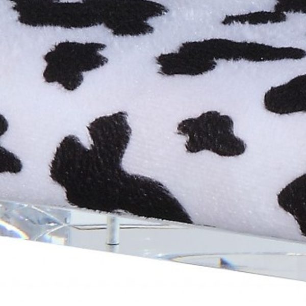 20" White Velvet Animal Print Side Chair - Image 2