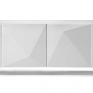 94" White Glass Solid Console Table