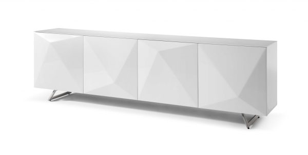 94" White Glass Solid Console Table - Image 3