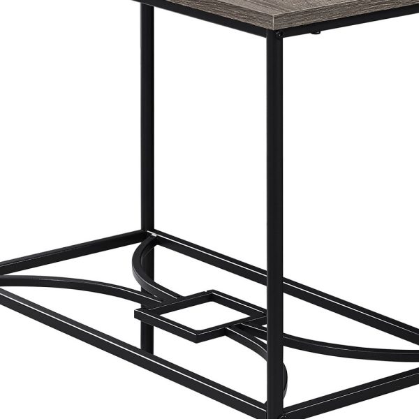 24" Taupe And Black Console Table With Storage - Image 3