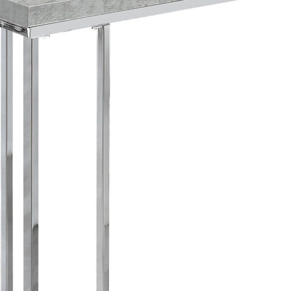 18.25" X 10.25" X 25.25" Grey Particle Board Metal  Accent Table - Image 3