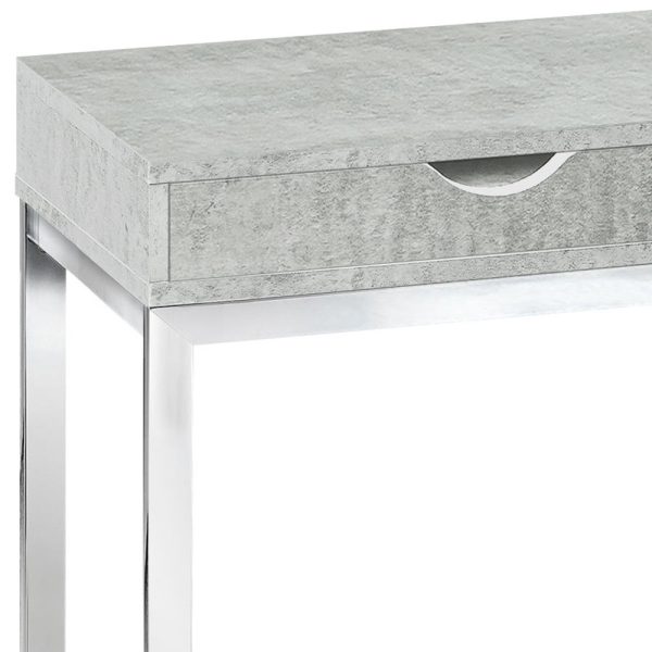 10.25" X 15.75" X 24.5" Grey Finish And Laminated Metal Accent Table - Image 2