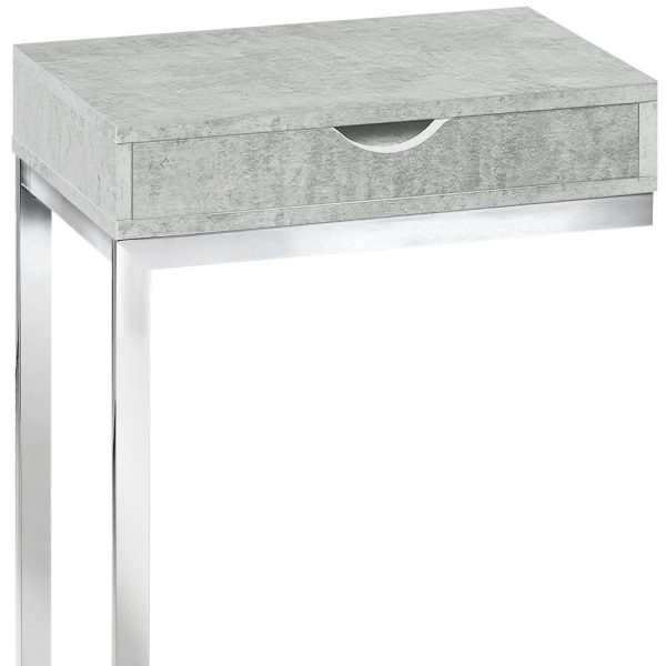 10.25" X 15.75" X 24.5" Grey Finish And Laminated Metal Accent Table - Image 3