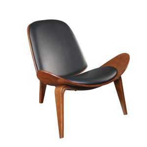 30" Black and Brown Faux Leather Side Chair