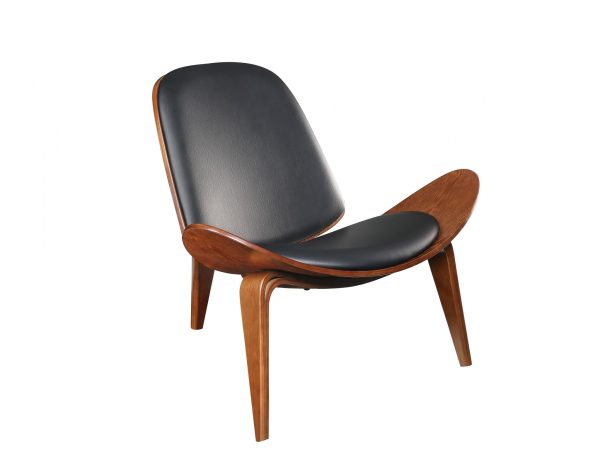 30" Black and Brown Faux Leather Side Chair