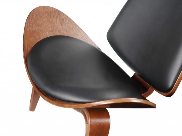 30" Black and Brown Faux Leather Side Chair - Image 2