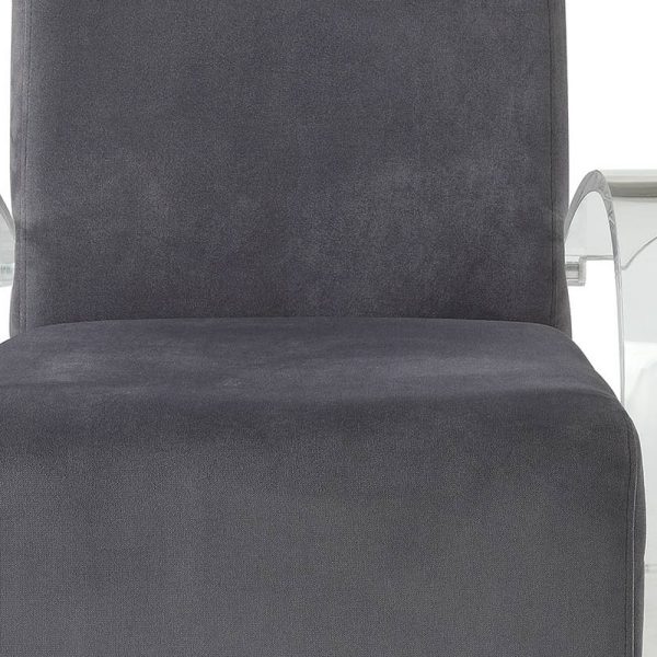 30" Charcoal and Champagne Velvet Arm Chair - Image 3