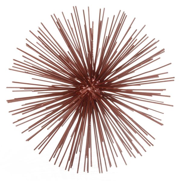 10" Red Iron Decorative Spiky Sphere Tabletop Sculpture - Image 2