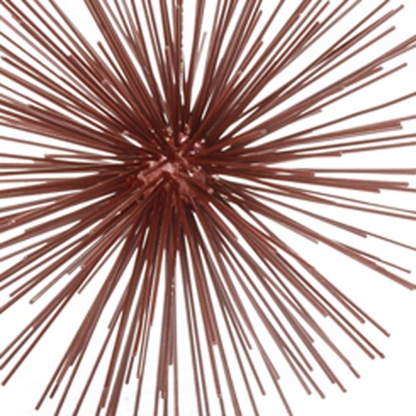 8" Red Spiked Iron Decorative Orb Tabletop Sculpture - Image 3