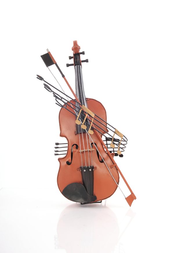 10.5" X 12" X 19.5" Orange Vintage Violin - Image 3