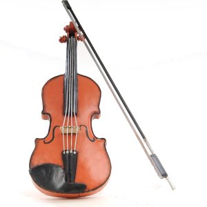 Vintage Look Orange Violin Sculpture