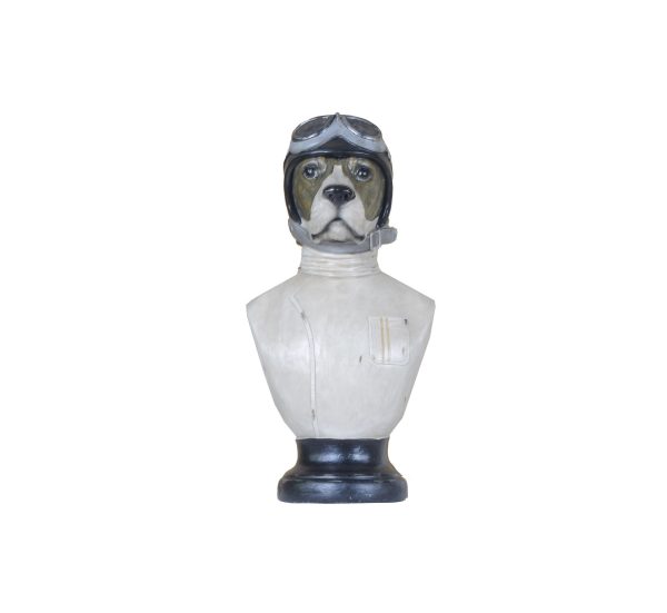 Dog Bust Aviator Statue - Image 2