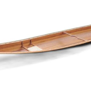 35.125" X 216" X 22.5" Wooden Canoe Dark Stained Finish