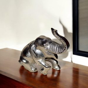 8" Silver Aluminum Tabletop Sculpture