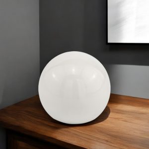 4" White Aluminum Decorative Orb Tabletop Sculpture