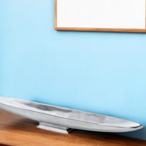47" Contempo Shiny Silver Extra Large Long Boat Tray