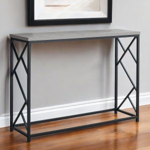 44" Gray and Black Frame Console Table