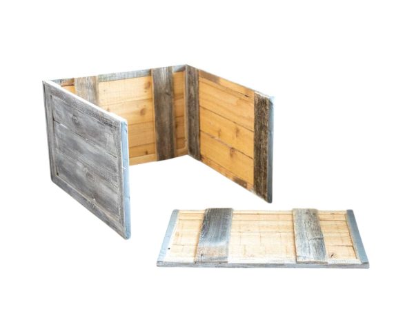 23" Gray White Wash Plank Christmas Tree Collar - Image 2