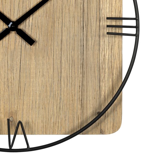 27" Novelty Brown And Black Wood Analog Wall Clock - Image 3