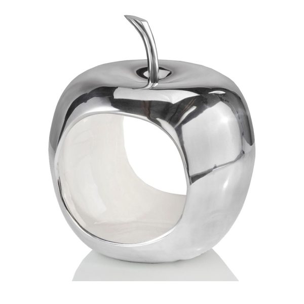 13" White and Silver Buffed Aluminum Tabletop Sculpture - Image 2