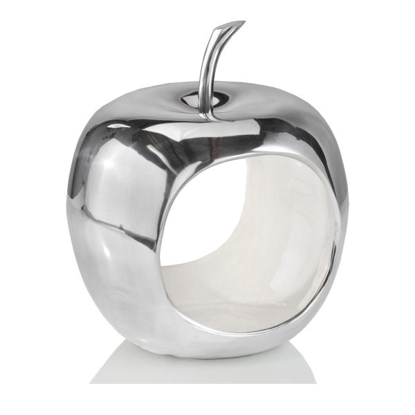 13" White and Silver Buffed Aluminum Tabletop Sculpture - Image 3