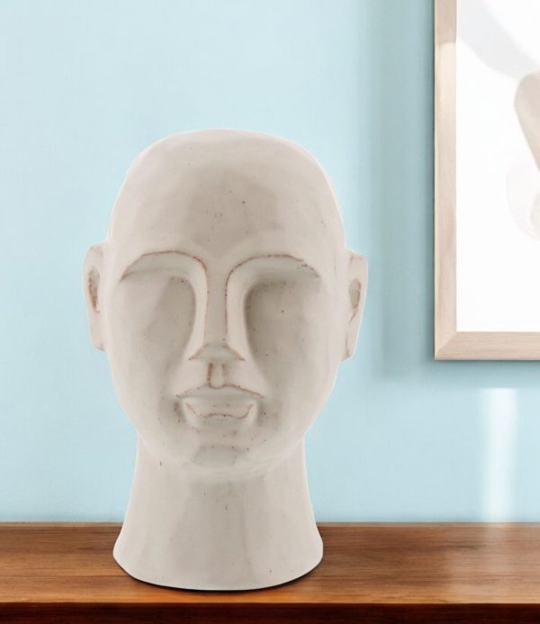 8" Matte White Ceramic Bust Decorative Sculpture