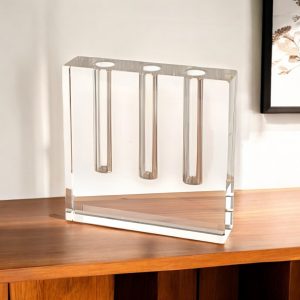7" Clear Crystal Clear Square Table Vase