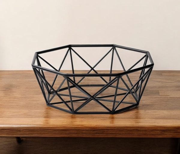 6" Black Metal Decorative Bowl - Image 3
