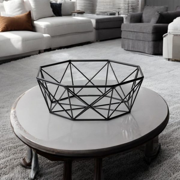 6" Black Metal Decorative Bowl - Image 2